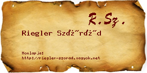 Riegler Szórád névjegykártya